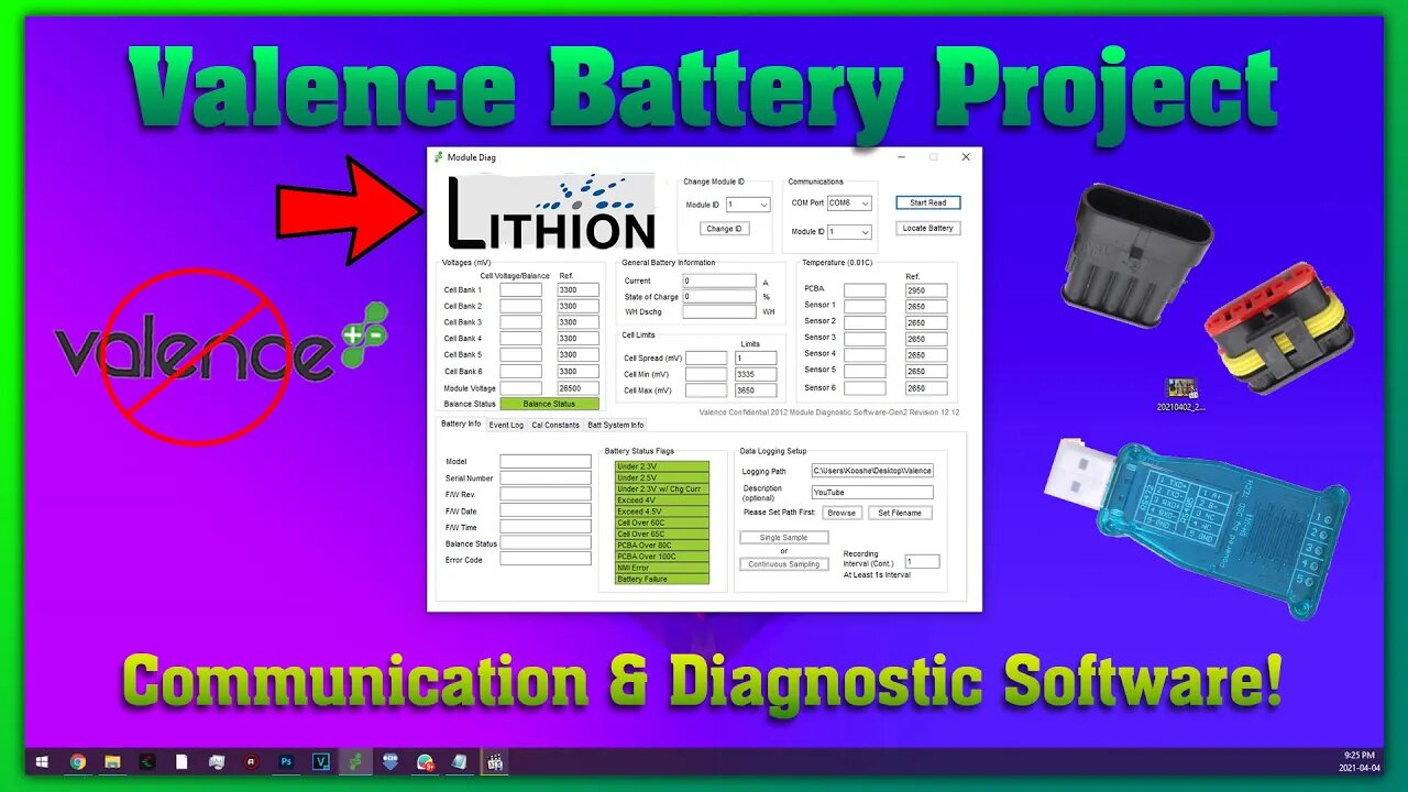 Valence Battery Project - Battery Communication & Valence Diagnostic Software Overview!