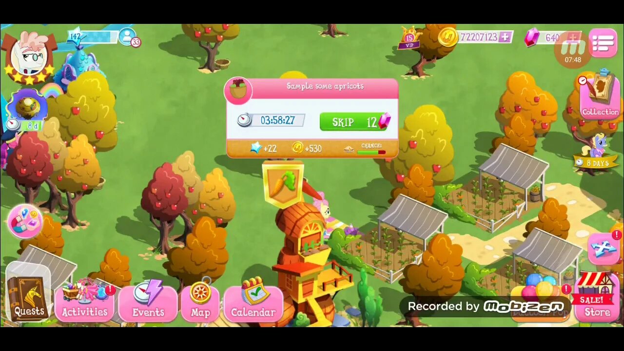 While Dashie gives pointers to future Wonderbolts, Pinkie & Fluttershy work on pies