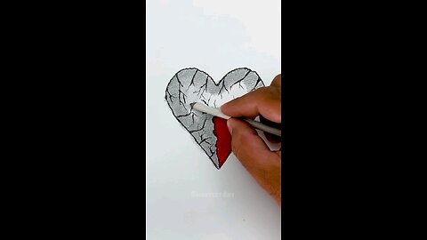 Unraveling My Heart: An Art Journey 🖤❤️ #shorts #arts #heart #creativeart
