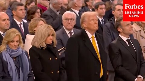 Jill Biden And Donald Trump Stand With The Macrons During The Reopening Ceremony For Notre Dame