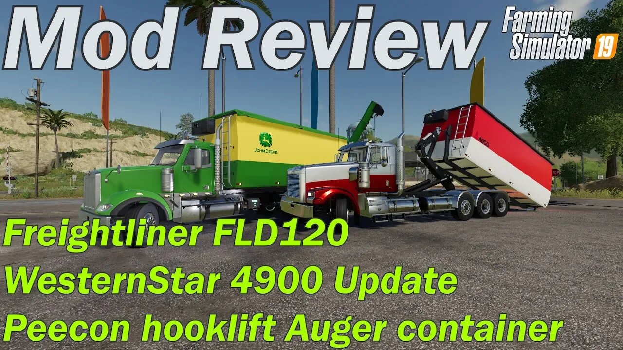 Mod Review - Freightliner FLD120 & Peecon hooklift auger & WesternStar 4900 update