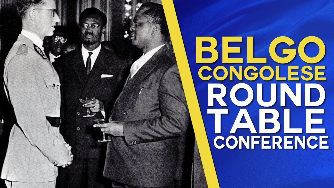 King Baudoin receives members of the Belgo-Congolese round tabel conference at the Royal Palace