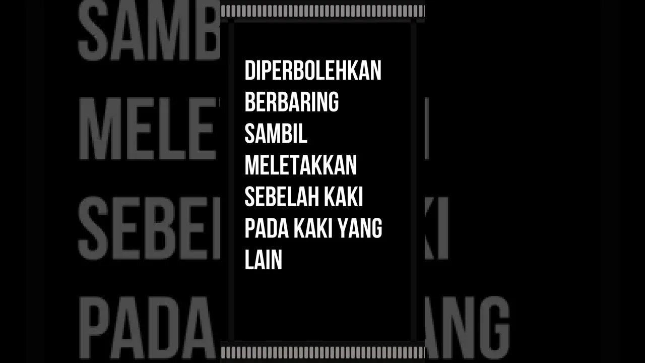 diperbolehkannya berbaring sambil meletakkan sebelah kaki pada kaki yang lain