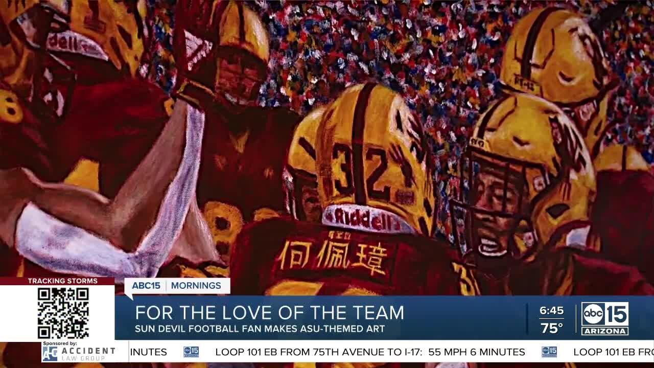 Sun Devil football fan makes ASU-themed art