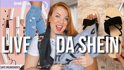 COMPRINHAS DA LIVE DA SHEIN: delineador carimbo 2 em 1, calça jeans, acessórios