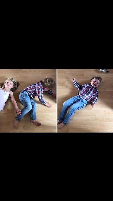 Kid wipes out after spinning in circles