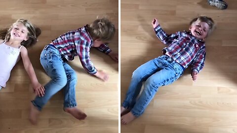 Kid wipes out after spinning in circles