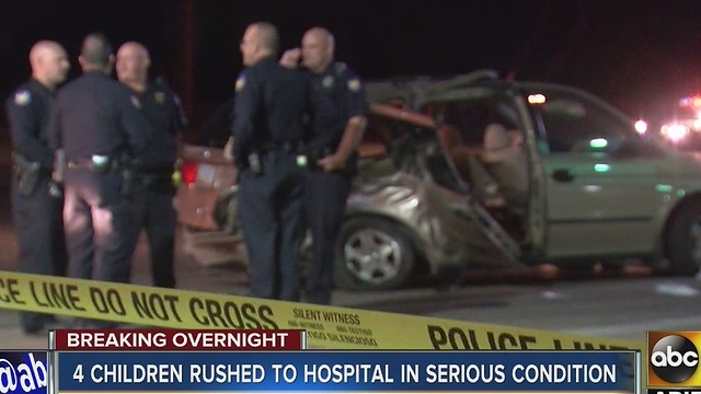 Four children in very serious condition after west Phoenix crash Friday night