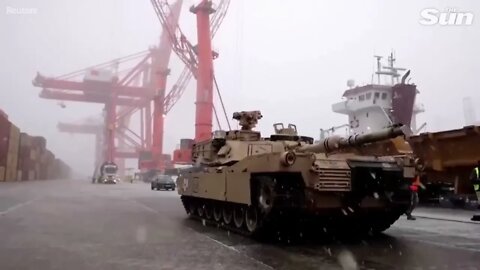 US tank brigade, Abrams tanks, arrived in Gdynia Port, Poland