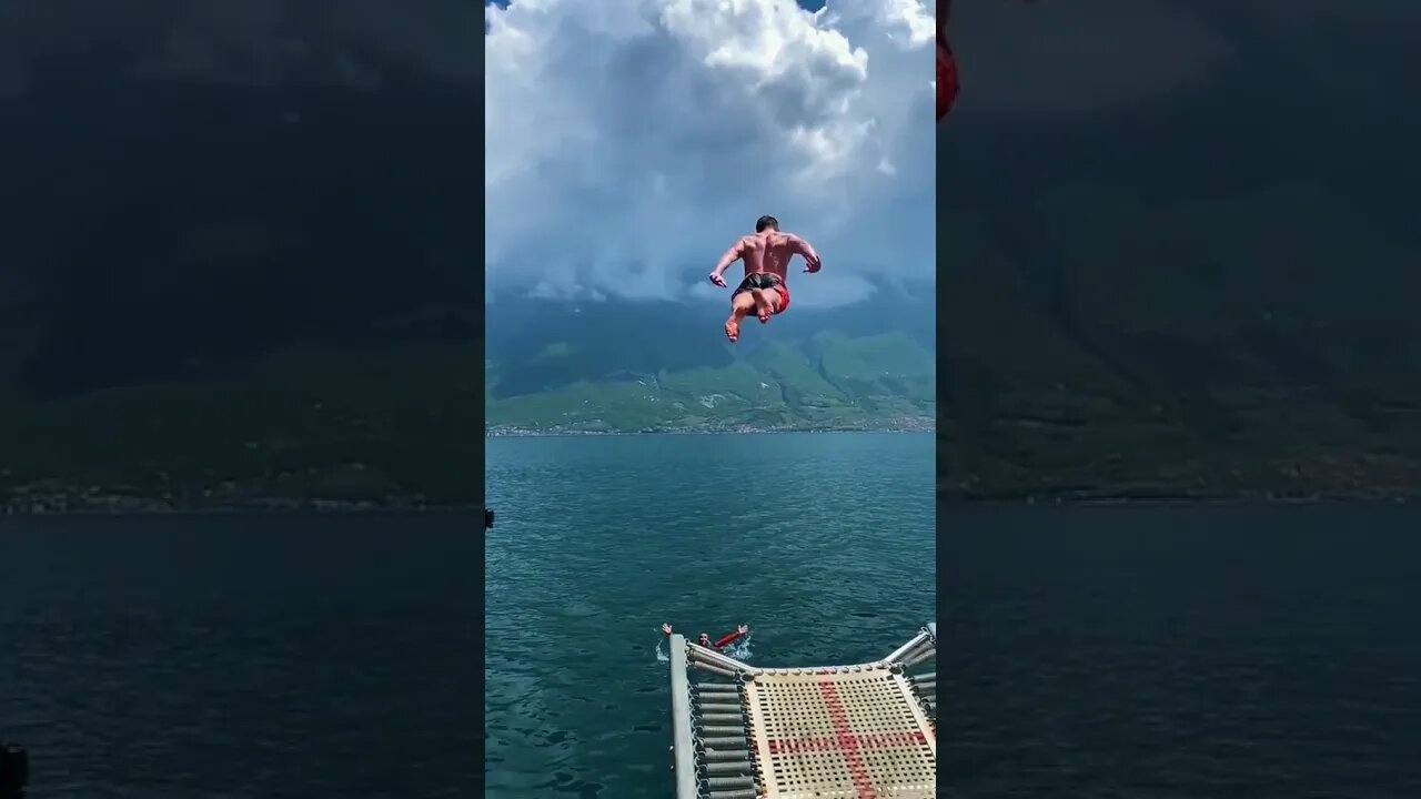 Jumping into the weekend in Lake Garda, Italy. What are your weekend plans #shorts