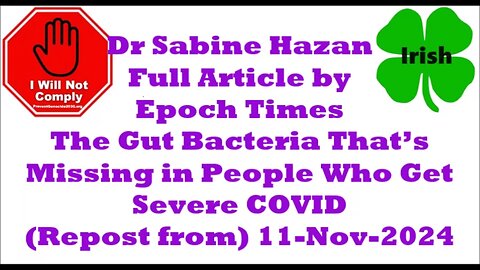 Dr Sabine Hazan The Gut Bacteria That’s Missing in People Who Get Severe COVID 11-Nov-2024