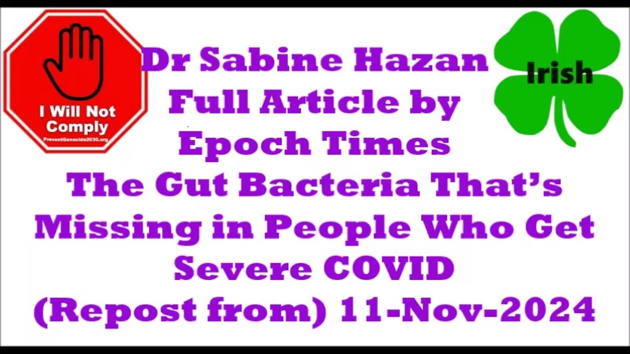 Dr Sabine Hazan The Gut Bacteria That’s Missing in People Who Get Severe COVID 11-Nov-2024