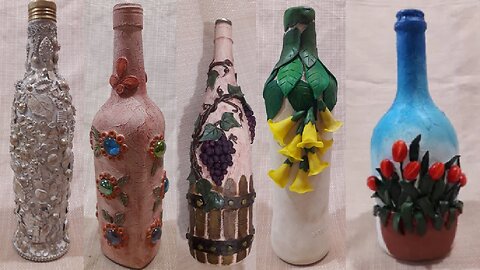 5 IDEIAS DIFERENTES DE RECICLAGEM GARRAFAS DE VIDRO/ARTESANATO EM VIDRO @lucibuzo ​