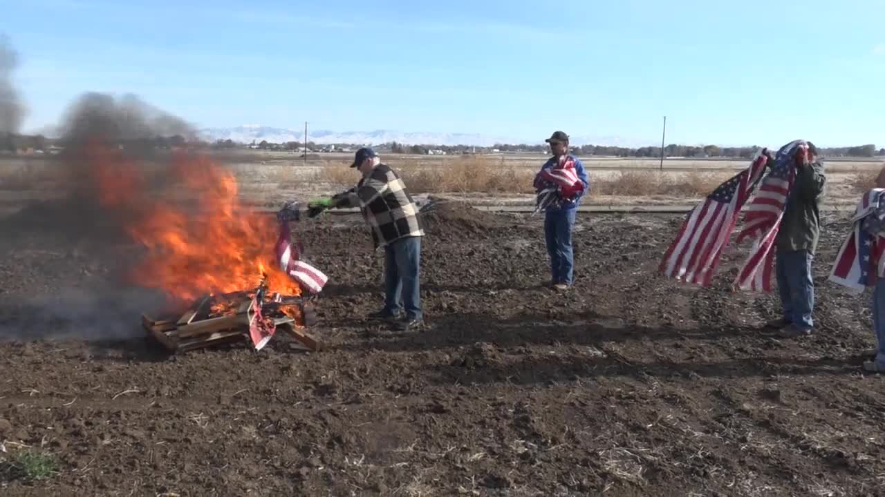 American Legion veterans retire American flags on Veterans Day