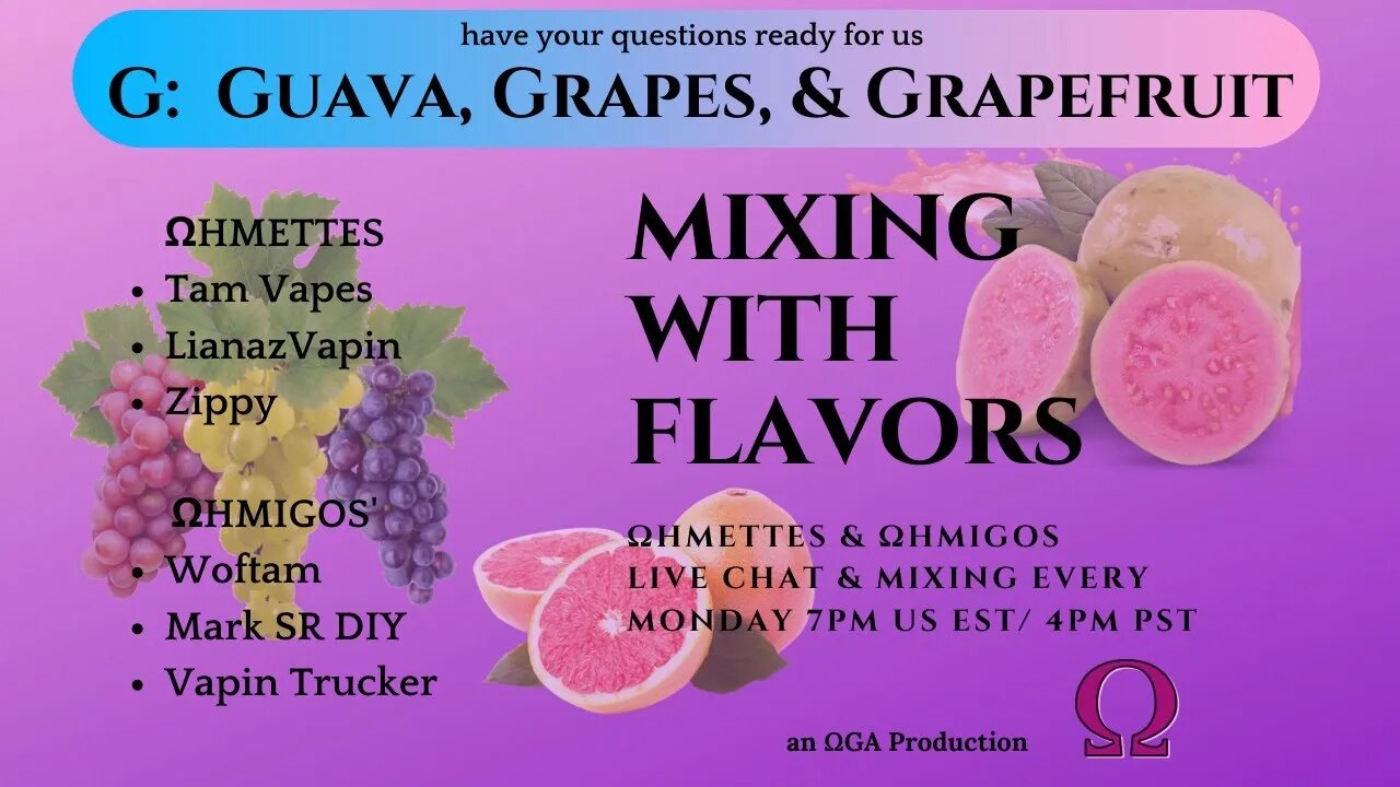 Mixing with Flavors: G: Guava, Grapefruit, & Grapes