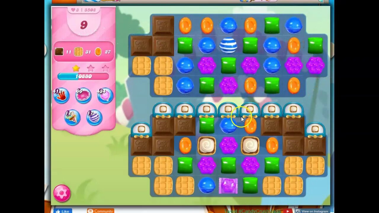 Candy Crush Level 3508 Talkthrough, 12 Moves 0 Boosters