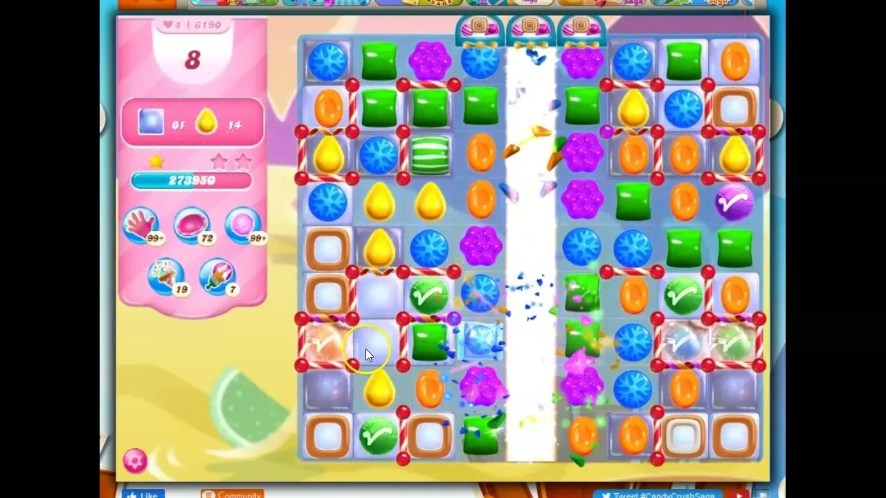 Candy Crush Level 6190 Talkthrough, 22 Moves 0 Boosters