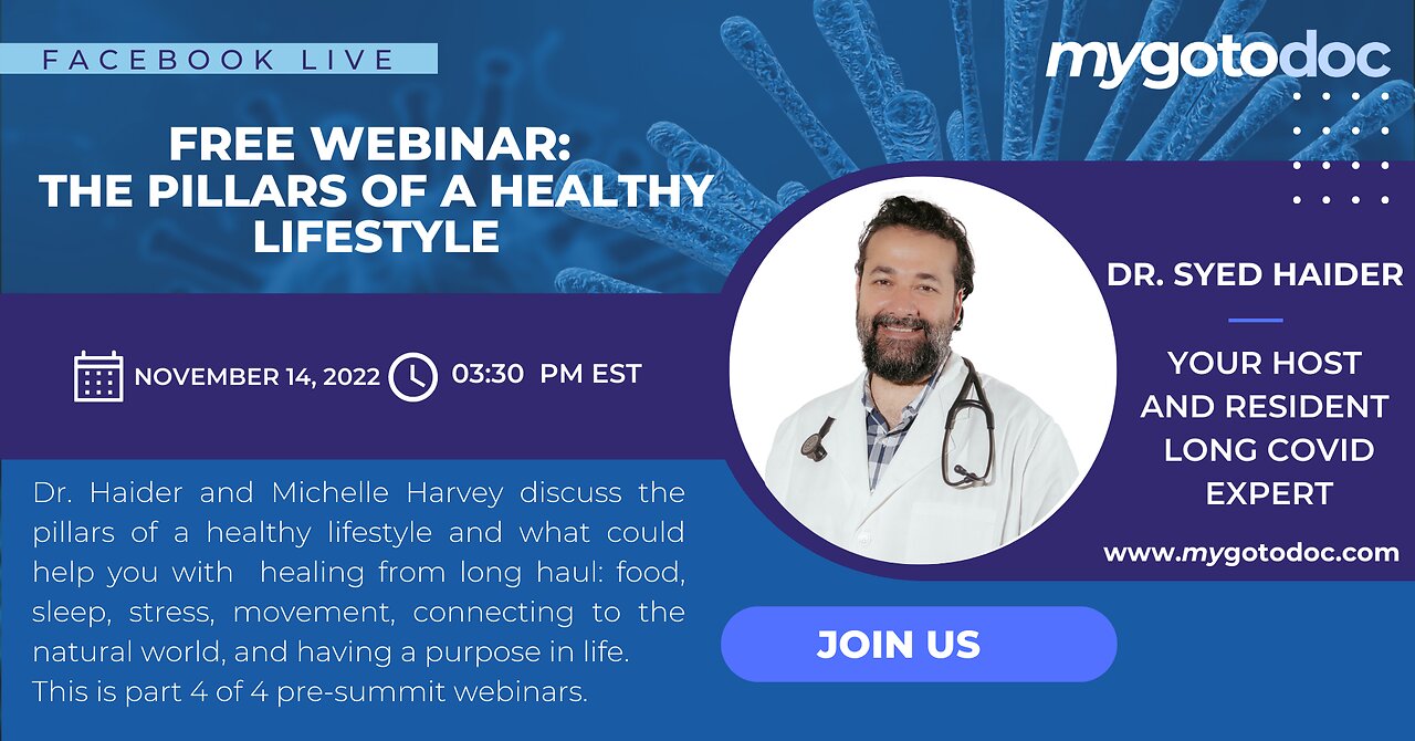 Lifestyle medicine and the pillars of health and wellness. Followed by live Q&A with Dr. Haider.