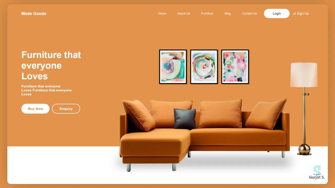 Furniture Landing Page Design in Adobe XD | #adobe_xd | #Designing_Guru