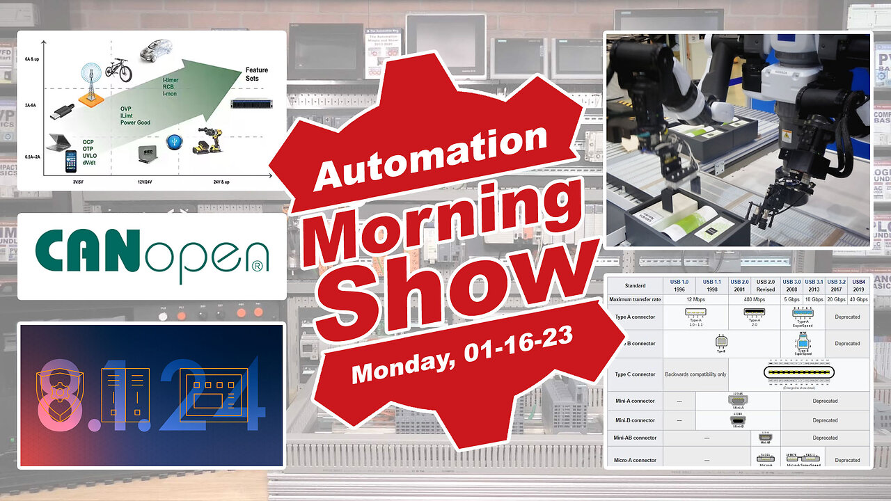 Ignition, CANopen, Agriculture, USB, Bin Picking and more today on the Automation Morning Show