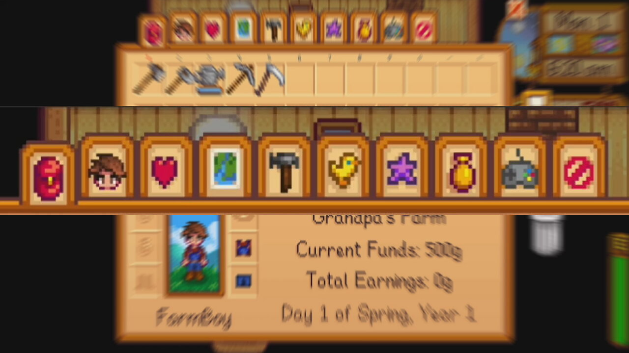 Menu Tabs - Stardew Valley Game Menu Overview