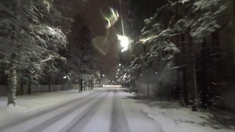 "Cycling"; fresh snow in the middle of the night 3.1.2021