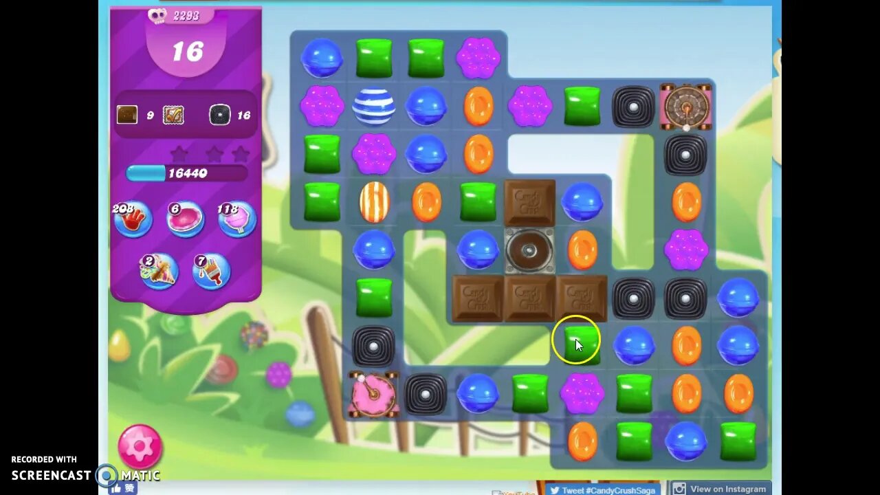 Candy Crush Level 2293 Audio Talkthrough, 2 Stars 0 Boosters
