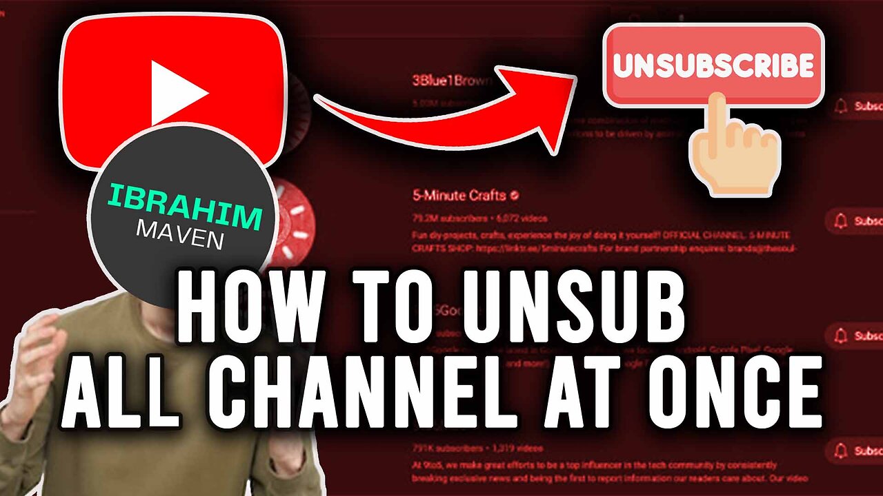 How To Unsubscribe All YouTube Channels At Once || Only 1 Click And All Gone || Easy And 100%Working