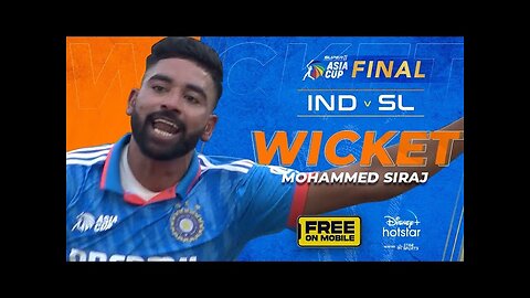 Asia cup 2023 | Finals | IND V SL | Siraj | Wicket | DisneyPlus Hotstar