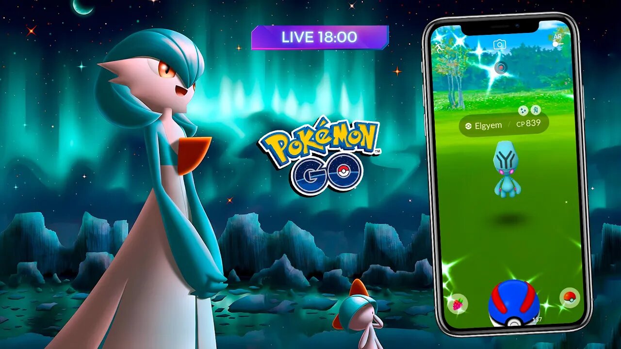 🚶 ESPETÁCULO PSÍQUICO! Vem GARDEVOIR Shiny! Em busca do Elgyem Shiny! Live na RUA! Pokémon GO