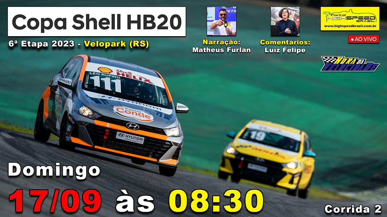 🔴 COPA SHELL HB20 | Corrida 2 | 6ª Etapa 2023 | Velopark (RS) | Ao Vivo