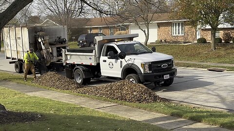 Leaves pick up truck