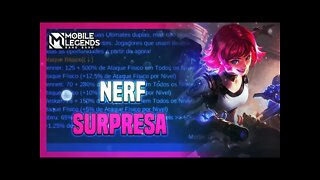 FIZERAM UM BALANCEAMENTO SÓ PRA ELA !! PATCH NOTES SURPRESA | Mobile Legends