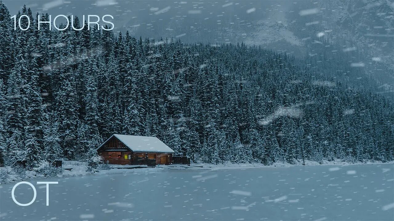 Blizzard at Lake Louise | Howling Wind and Blowing Snow for Relaxation| Study| Sleeping| 10 Hours V2