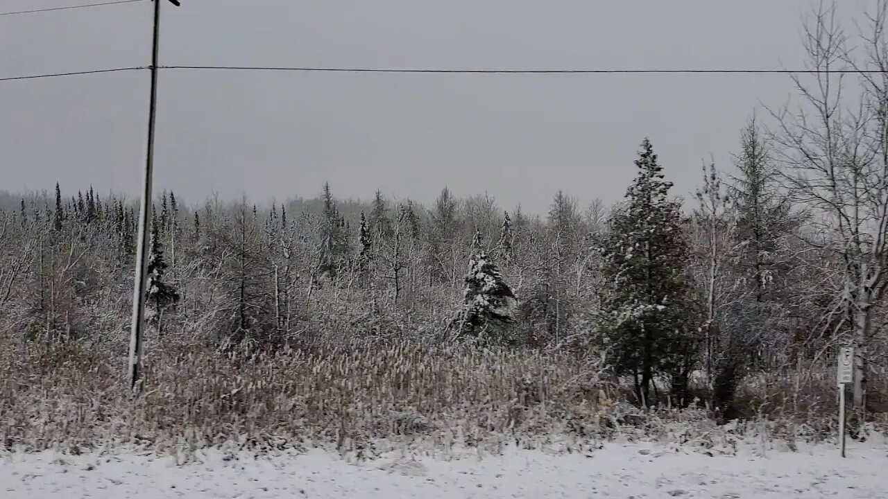 Winter day HWY USA 2 Michigan USA