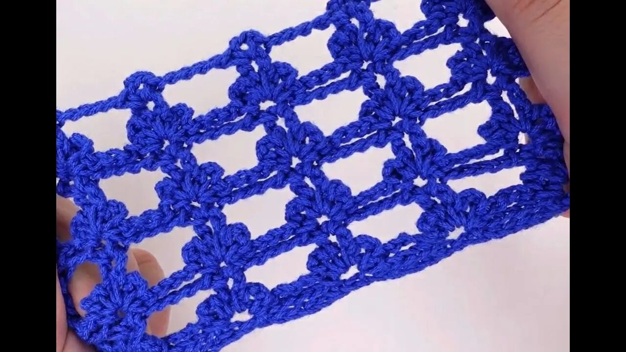 How to crochet mesh Trefoil stitch simple tutorial by marifu6a