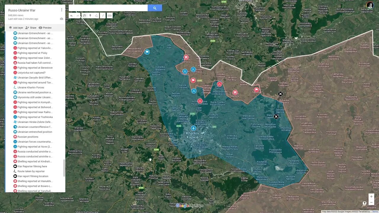 [ Kharkiv Front ] Russian forces captured Dementiivka and Ternova; Odnorobivka under Ukraine control