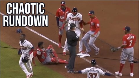 Nationals catcher botches rundown, a breakdown