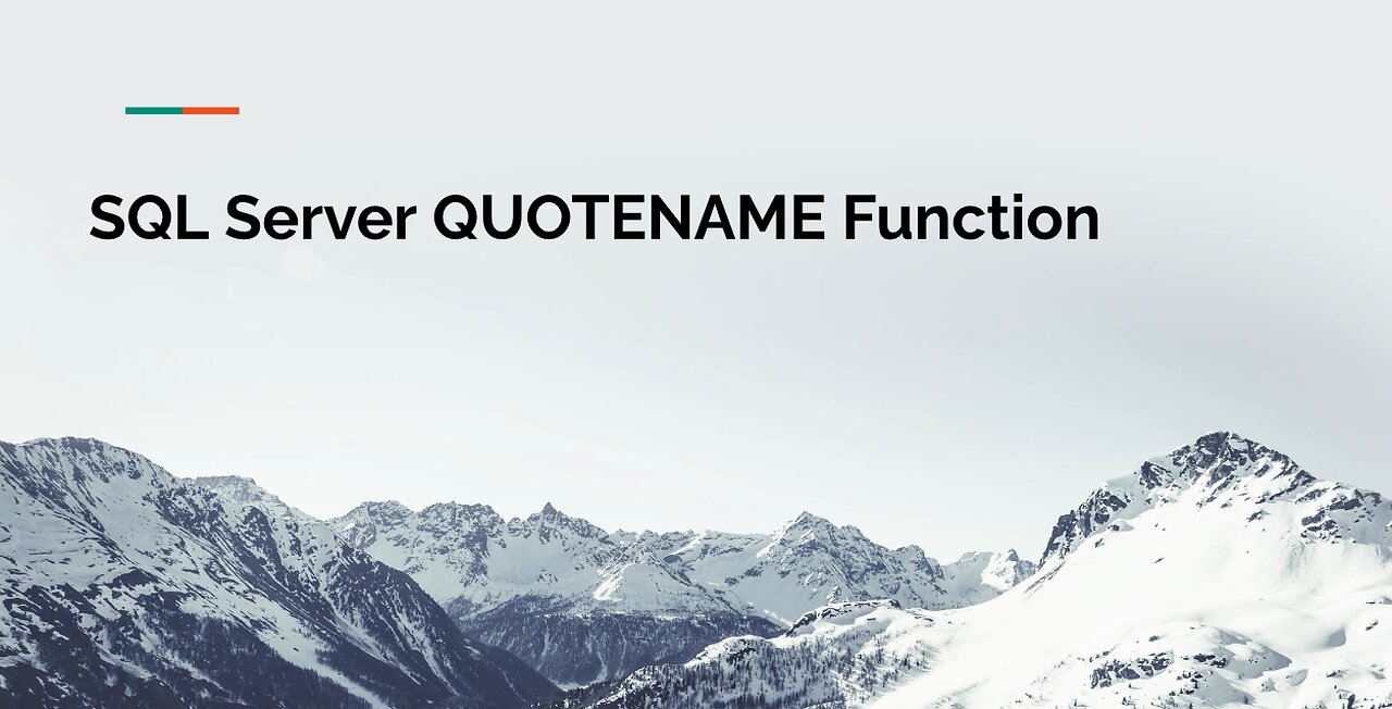 SQL Server QUOTENAME Function Tutorial