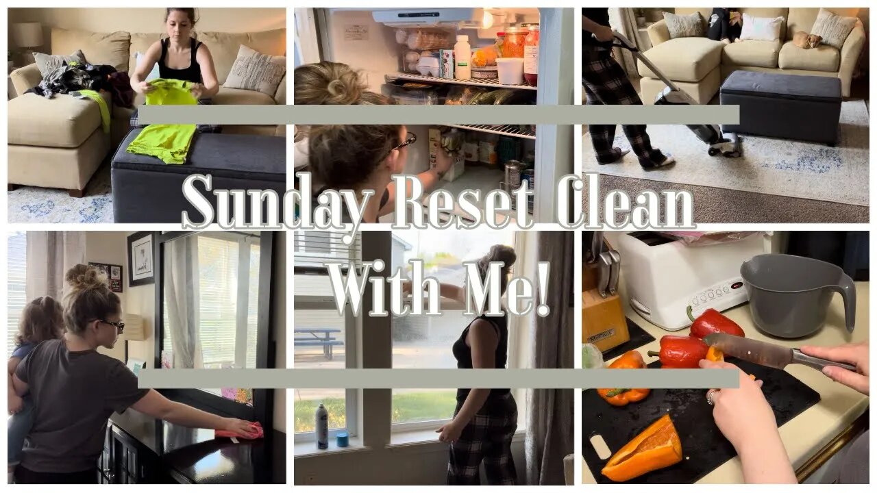 SUNDAY RESET | CLEAN, ORGANIZE, FRUIT & VEGGIE PREP | MOTIVATIONAL CLEANING DAY!