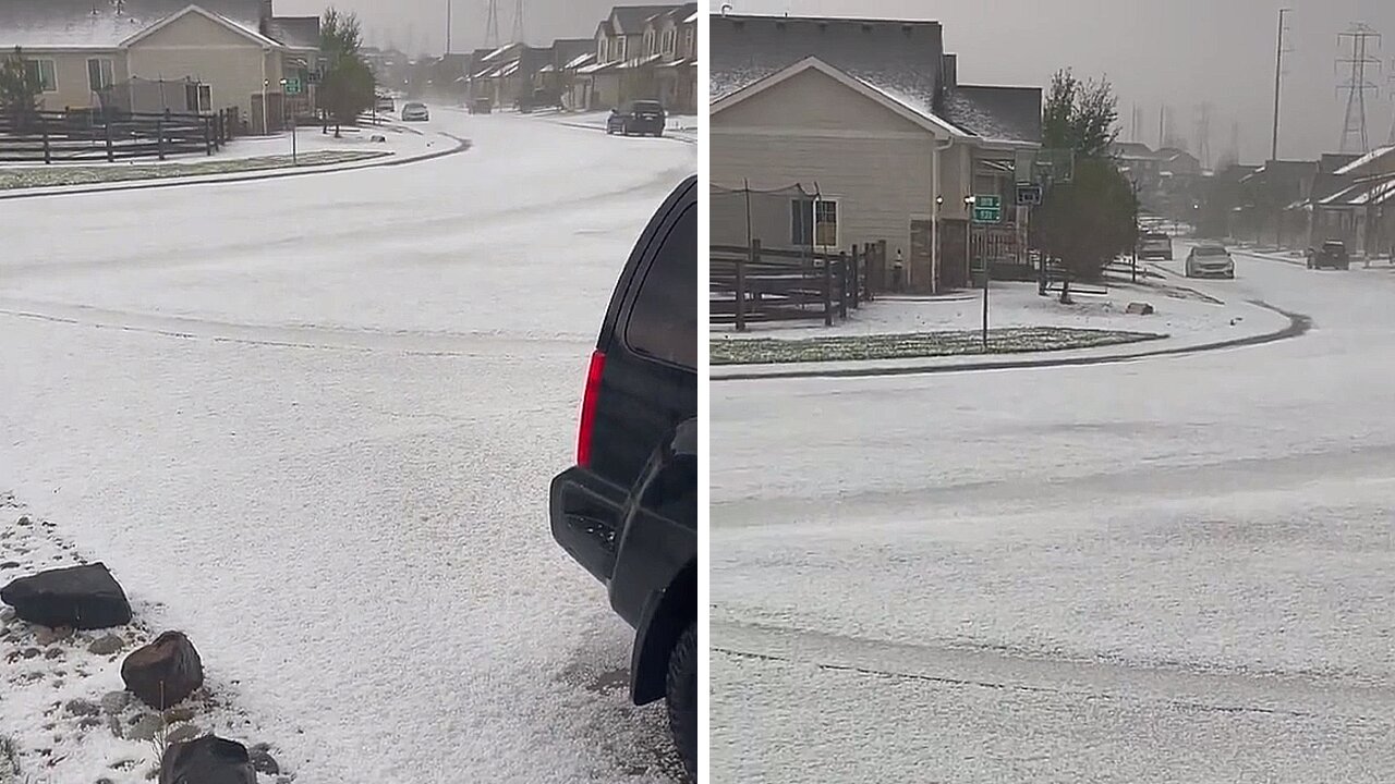 Crazy unique hail storm captured on camera in Colorado