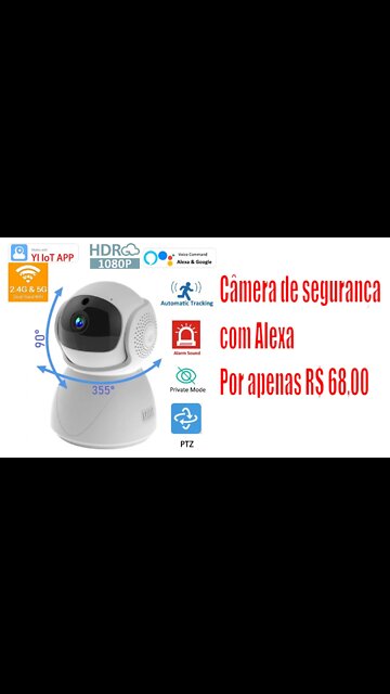 Câmera de segurança com ALEXA e rastreamento de pessoas em oferta no Aliexpress com Cupom