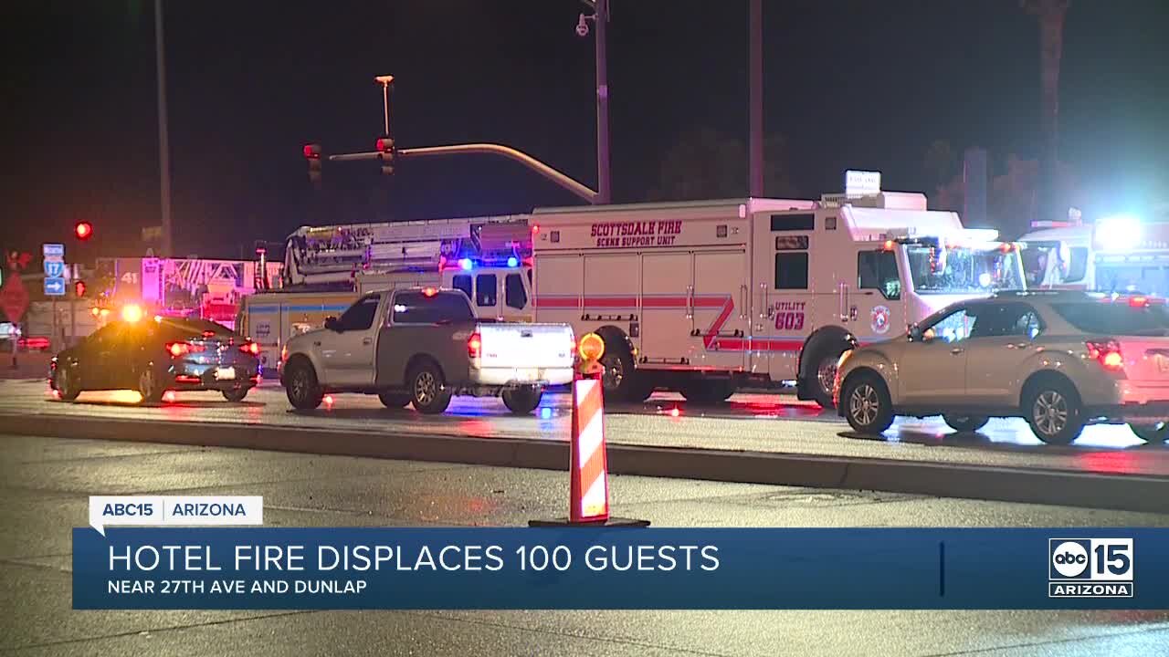 100 guests displaced after electrical fire at hotel near I-17 and Dunlap