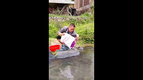 Funny video washing Clothes Amazing Style