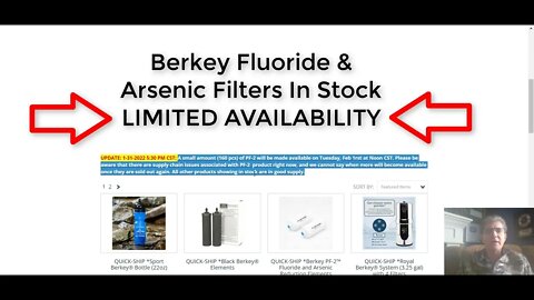 Berkey Fluoride & Arsenic Filters ORDER TODAY!