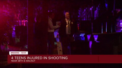 Four teens injured in shooting near 38th and Walnut