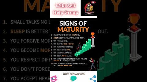 🔥Signs of maturity🔥#shorts🔥#wildselfhelpgroup🔥21 July 2022🔥