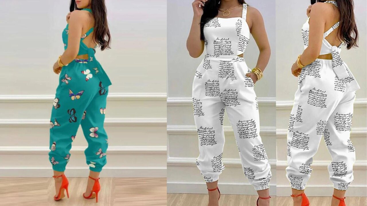 Elegant Jumpsuit Women summer new fashion Butterfly