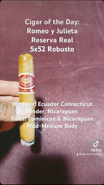 Romeo y Julieta Reserva Real 5x52 Robusto #Short #CigarOfTheDay #Shorts #Cigars #CigarReviews #Cigar