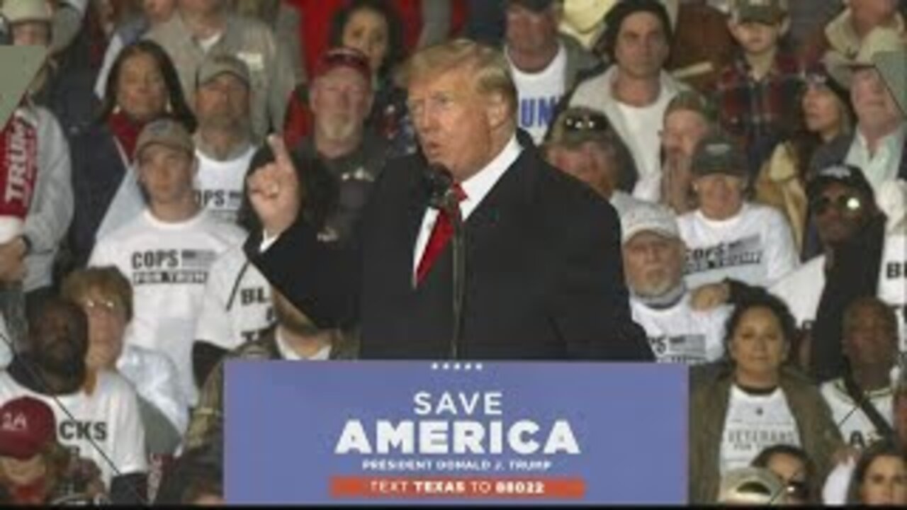 Former President Donald Trump endorses several Republican candidates at rally in Banks County